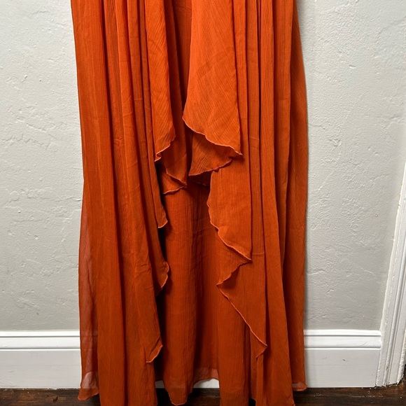 ASOS DESIGN Bridesmaid pinny maxi dress with ruched bodice rust - Picture 6 of 6